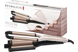 Remington 4-i-1 vågtång, justerbar för olika stilar, upp till 210°C, PRO+ innebär 185°c, keramisk beläggning med sträv yta för bättre grepp, 30 sek uppvärmning, 3m sladd, Proluxe CI91AW