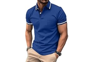 LLdress Polo Manches Courtes pour Homme Polo de Golf Léger Polo d'été T Shirt de Tennis Respirant