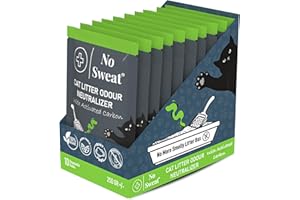No Sweat Neutralizzatore di odori per lettiera a carbone attivo - realizzato in cocco - tutto naturale - senza sostanze chimiche, ingredienti tossici - non odore- pianeta-friendly-usa e getta 10