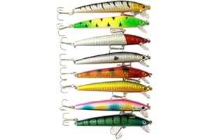 Micteney Fishing Lure Minnow Lure sets Minnow Fishing Baits Plastic Hard Lures For Trout Bass Pike Perch lures Tackle 6# High Carbon Steel Anchor Hook 8 colors 11CM/8.5g (8pcs/pack)