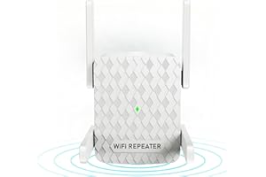 Saiyuanxing WiFi Extender - Dual Band 2.4G e 5G WiFi Extender Booster 1200Mbps Wireless WiFi Booster 1 porta Ethernet e 4 antenne esterne bianco EU Plug (AC17)
