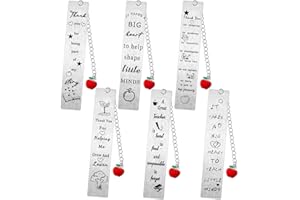 NFYXCAZ 6 PC Teacher Gifts Bookmark Gifts Appreciation Gifts Thank You Bookmark for Teacher Appreciation Bookmark Gifts for Teacher Graduation Birthday Gifts Retirement Gifts for Teacher