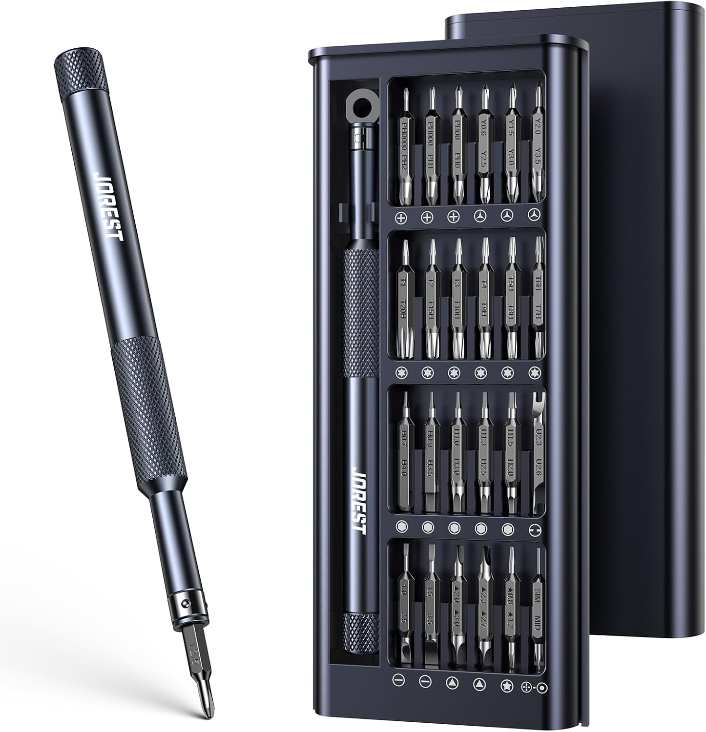 JOREST 52 EN 1 Juego de Destornilladores Precision, Kit de Herramientas Portátil con Torx T3 T4 T5 T6 T7 T8 T9 T10, Triwing Y00, P2/P5, etc, para Macbook, Switch, PS4, PS5, Xbox, PC, Laptop, Gafas