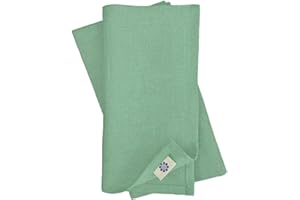 Linen & Cotton Hochwertige 4 x Stoffservietten/Servietten Stoff/Leinenservietten Hygge - 100% Leinen, Mint Grün (45 x 45cm) für Feiern Home Küche Esstisch Dekoration Abendessen Cafe Restaurant