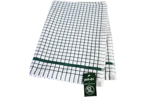 Samuel Lamont & Sons Poli-Dri Tea Towel Green, Size 50cm x 70cm, 100% Cotton Terry Towelling , Ultra-Absorbent & Super Soft Kitchen Towel , Machine Washable, Green, One Size