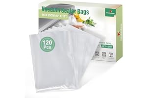 KitchenBoss Sacs Sous Vide Alimentaire 120 Pcs：Sac Sous Vide Gaufré 15 x 25 cm, Sacs de Mise Sous Vide Alimentaire pour Machine Sous Vide, Sachet Sous vide Alimentaire 175 µm