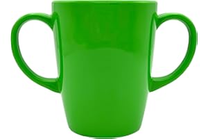 Rosa Lifestyle Tasse en mélamine à deux poignées – Légère 126 g, capacité de 400 ml – Aide à la mobilité quotidienne pour les personnes âgées, la démence, les tremblements, l'arthrite et la faible