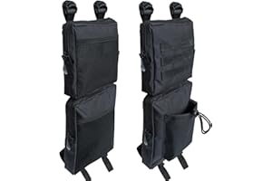 Vanlison 2 Pack ATV Fender Bags, Detachable Saddle Bag ATV Gear Bags Water-resistent Motorcycle Bag Compatible with Sportsman Scrambler TRX FourTrax Outlander Grizzly UTV Hanging Storage Bag Black