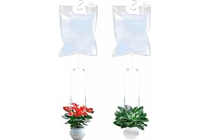 JGZTJXNK 6.5L double dropper extra large plant drip irrigation bag automatic drip irrigation bag adjustable flow watering system device suitable for indoor and outdoor potted plants (2 pieces)