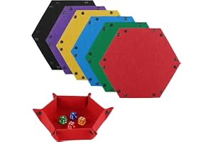 6 färgade tärningsmattor i filttillverkning - Hexagonformat, hopfällbart tärningsbord med sorteringsskålar för DND, RPG, puss