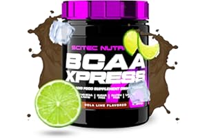 Scitec Nutrition BCAA Xpress, sans sucre, gluten et lactose, 5g de BCAA purs, récupération et croissance musculaire, ratio d'acides aminés 2:1:1, aromatisé et facile à mélanger, 280 g, Cola-Lime