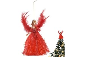 Baogao Weihnachtsengel Baumspitze - Weihnachtsdeckel für Bäume Engel - Christbaumspitze Engel Ornamente, Baum hängende Puppen dekorative Engel Anhänger