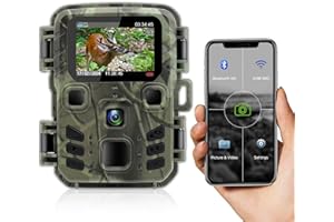 RecorCam Cámara de Caza WiFi 24MP 1296P con App Bluetooth, Camara Fototrampeo Nocturna con 850nm IR LED, Camara Caza IP66 Impermeable con Tarjeta de Memoria de 32GB, para la Vigilancia de la Fauna
