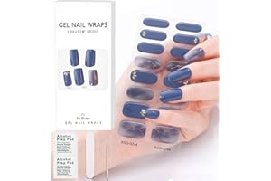 Chiosa UV Gel Nagelfolie, 16 Stück Gel-Nagelsticker in Salonqualität, Semi Cured Gel Nail Strips mit Nagelfeile und Stick für Frauen Mädchen Natürliche Nägel