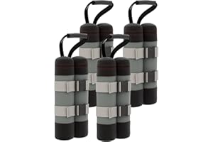 Outsunny Set de 4 Sacs de Sable pour pavillon, Poids pour pavillon, Sacs de Poids de Sable avec poignée pour pavillon Pop Up, Pieds de pavillon en Oxford, Gris+Noir