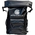 SEASHELL 25L Drybag Backpack - 100% Waterproof - Heavy Duty Roll-Top Closure - Cushioned Padded Back Panel (Black)