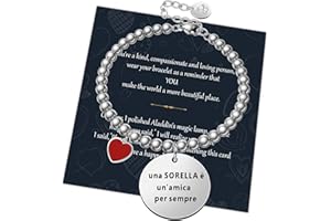 Chritice Regali Natale Donna Regalo Natale Amica Mamma Nonna, Bracciale Donna Acciaio con Frasi Bracciale Amicizia Regalo Amica Bracciale Donna Amicizia Regalo Donna Natale Regalo Ragazza