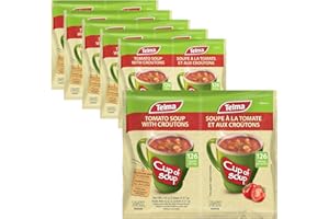 Telma Tomato Soup with Croutons – 6 Pack (12 Sachets x 31 grams) – Instant Cup of Soup – 126 Calories – No Preservatives – Kosher Parve – Quick Easy Snack or Meal – Rich Flavour Soup