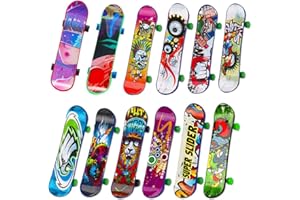 KHYYQUA 12 Pièces Skateboard à Doigts,Mini Skate Doigt, Planches à Doigts Stylées, Mini Skate pour Enfants,Skateboard Anniversaires Cadeau, pour Enfants Anniversaires Cadeau de Noël (Motif Aléatoire)