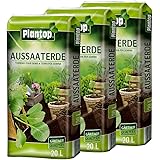 PLANTOP Aussaaterde 3 x 20 Liter = 60 Liter Anzuchterde Pikiererde