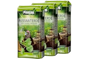 PLANTOP Aussaaterde 3 x 20 Liter = 60 Liter Anzuchterde Pikiererde