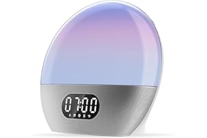 WiiM Despertador Luz, Alexa Integrado, Opciones de Sonido Ilimitadas, Despertador Amanecer Todo-en-Uno, Máquina de Sonido, Rutinas de Sueño y Más (Plata Pulida)
