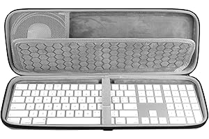 Geekria Tastatur-Tragetasche, Hartschalen-Schutzhülle, Reisetasche, kompatibel mit Magic Keyboard mit Ziffernblock und Magic Mouse Combo Case (Hellgrau)