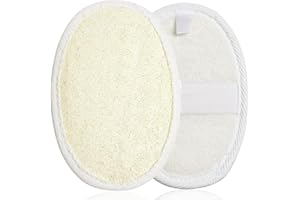 NODCOWS 2 Piezas Esponja Reutilizable de Lufa Natural, 14,5 * 10cm Esponja de Lufa Orgánica Exfoliante Corporal para Ducha, Limpieza Profunda de la Piel Corporal para Baño SPA Ducha