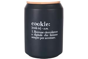 Villa d'Este Home Tivoli 1996 Barattolo biscotti in ceramica, coperchio in bambù, Victionary Cookie