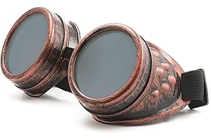 Lunettes de soudage style steampunk âge victorien – Pour gothique et cosplay – Avec piques et verres teintés Morefaz™ protection UV 400