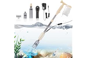 bedee Aquarium Gravel Cleaner, Fish Tank Vacuum Cleaner, 5 in 1 Electric Aquarium Siphon Filter Kit with Adjustable Water Flow Controller for Water Changing and Sand Washing, DC 12V, 18W…