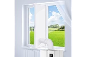 Skeufy Fensterabdichtung für Mobile Klimageräte Wäschetrockner Ablufttrockner, Klimaanlage Fensterabdichtung für Dachfenster, Flügelfenster 400cm, Hot Air Stop Kein Bohren Erforderlich