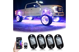 YILAIE RGB kit luce auto impermeabile 60 LED telaio a luminosità neon con APP/controllo RF multicolore per SUV Off Road, DC 12V （4 Pcs）