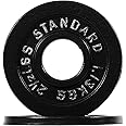 Signature Fitness Cast Iron Plate Weight Plate for Strength Training and Weightlifting, Olympic or Standard, Multiple Sizes