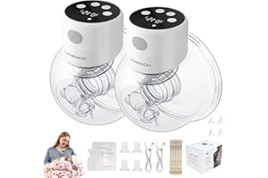 LIARMINOO Breast Pump Hands Free, Electric Leak-Proof Pumps Wearable Portable,12 Levels 3 Modes, Low Noise &Painless Breastfeeding Milk Pumps, BPA Free (White*2)