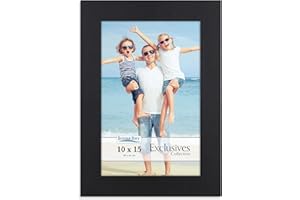 Icona Bay 10 x 15 cm czarna ramka na zdjęcia, solidna drewniana kompozytowa ramka na zdjęcia 10x15, elegancki wygląd, blat lub uchwyt ścienny, kolekcja ekskluzywna