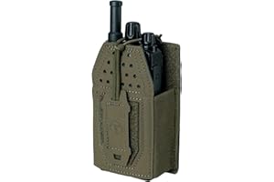 TOPTACPRO Fondina radio tattica Molle Radio Pouch Supporto radio universale per Walkie Talkie Motorola BaoFeng UV-5R BF-F8HP Custodia regolabile per caricatore fucile(Ranger Green)
