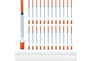 SZWLJ 25 Pack 1ml Multi-Purpose Precision Distribution Measuring Tools with Accessories，31G*8mm Individually Sealed Packaging - Ideal Laboratory Accessories