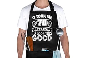 GADITIEK Birthday Gifts For Men Women, Black Apron With 3 Pockets, Funny Birthday Gift Ideas, Adjustable BBQ Apron For Men Women, Waterproof Kitchen Apron For Grilling, Cooking