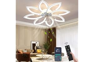 Wildcat Deckenventilator mit Beleuchtung Leise Moderne Led mit Fernbedienung Timer Blütenform Design Ventilator Deckenleuchte für Schlafzimmer Küche