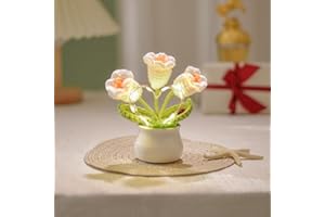 ‎BIXUFCAI Bixufcai Geschenke für Frauen Gestrickte Blumen Mit LED Lichter Handgemachter Topfpflanze Exquisite Gestrickte Blumen für Romantisch Dekoration Geschenk zum Muttertag Valentinstag Jubiläum