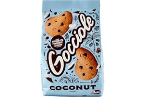 Pavesi Biscotti Frollini Gocciole Coconut, Biscotti da Colazione con Cioccolato Fondente e Cocco - 320 gr