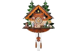 Kintrot Cuckoo Clock Traditional Handcrafted Black Forest Chalet Quartz Clock for Wall Decor