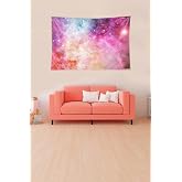 Ontheclouds Uzay Temalı Toz Bulutlu Leke Tutmaz Kadife Dokulu Kumaş Duvar &Ouml;rt&uuml;s&uuml; Duvar Halısı Tapestry, 35 x 50