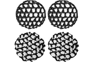 EODKSE Ensemble de 4 Équerres pour Cheveux en Tissu Nylon avec Couverture en Filet pour Chignon, Idéal pour Danse sur Glace, Ballet, Gymnastique Rythmique et Plus Encore,