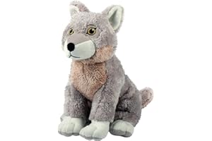 Deluxebase EcoBuddiez - Mały Pluszowy Wilk Wykonane z plastikowych butelek z recyklingu. Śliczne ekologiczne pluszowe zwierzę w kształcie dla małych dzieci.