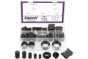 Swpeet 32pcs 7 Taille Clip Ferrite Anneau Noyau avec Anneau Noyau Combo Kit RFI EMI Bruit suppresseur câble Clip pour 3,5/5 / 7/9 / 13/15 / 42 * 24 * 16mm diamètre HDMI câble USB