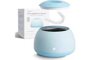 Zima Dental Pod | Bleu ciel | Machine de nettoyage à ultrasons | Aligneur, protège-nuit, protège-dents, nettoyant pour prothèses dentaires | Soins dentaires bucco-dentaires Approuvé FSA HSA