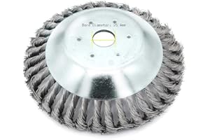 Bemodst 8 Inch Trimmers Weeding Tool Head, Garden Strimmers Wire Brush Solid Steel Wheel Weed Razors Rope Mower for Lawn Rotating Garden Tools -Bore Diameter 25.4mm (20CM)