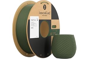 kexcelled PLA Mat Filament pour Imprimante 3D 1,75 mm +/- 0,03 mm, Texture de Couleur Mat, Convient à la Plupart des Imprimantes FDM, Bobine de 1 kg (2,2 lbs), Vert Olive